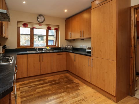 Fridge, dishwasher, electric kettle, toaster