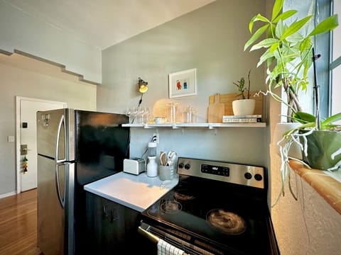 Bright kitchen with everything you'll need for a comfortable stay