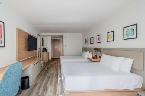 Premium bedding, down comforters, desk, blackout drapes