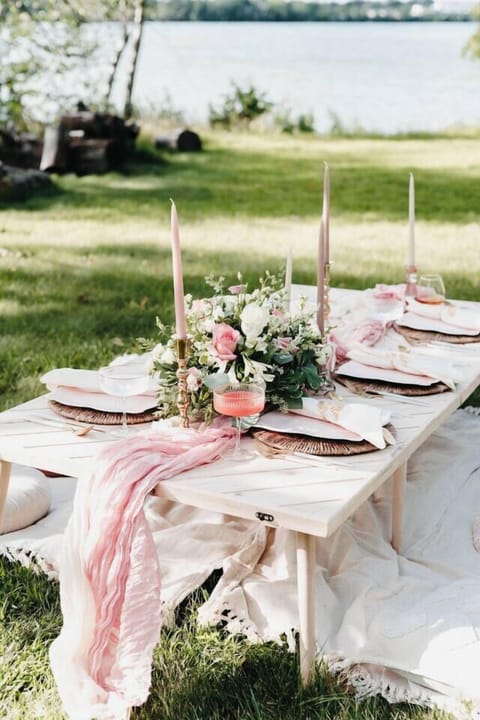 Outdoor banquet area