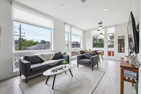 Living Room — Highline Hideaway vacation rental in Denver.