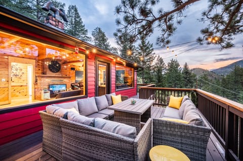 upper deck with outdoor seating and dinning space. 
