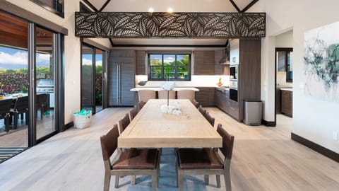 The home has an open concept kitchen and dining area.