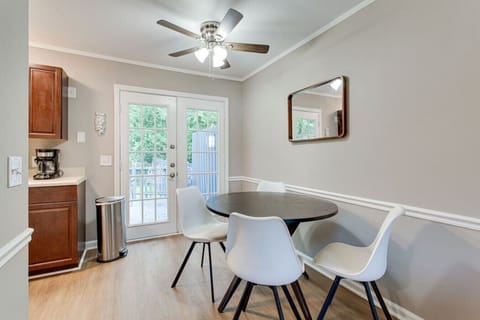 The kitchen table has been updated to a larger table.