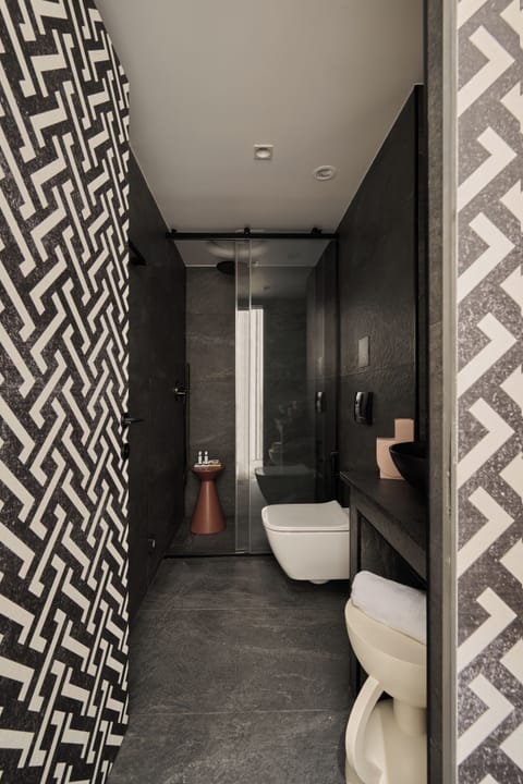 Shower, rainfall showerhead, hair dryer, bidet