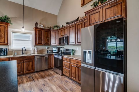 well stocked full size kitchen