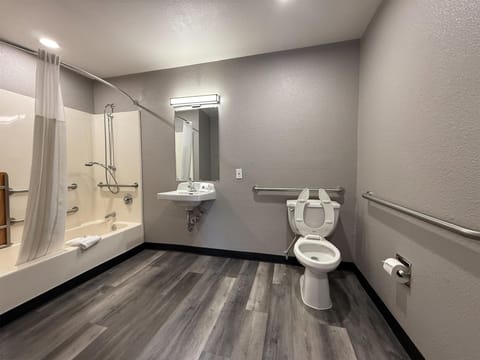 Desk, laptop workspace, free WiFi, bed sheets