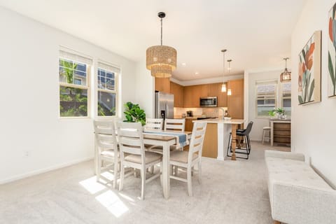 open kitchen and dining concept.