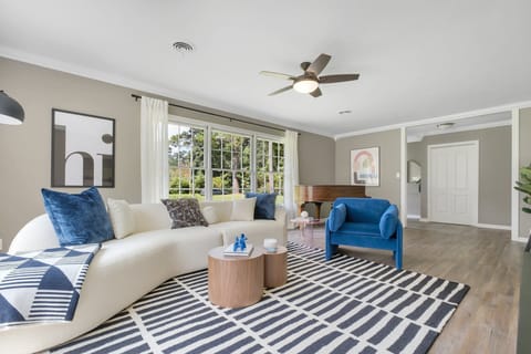 Living room with modern organic interior