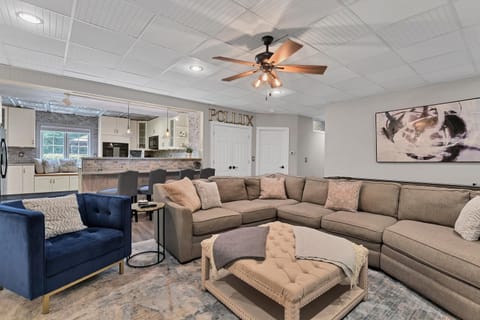 Lower-level spacious and open living room