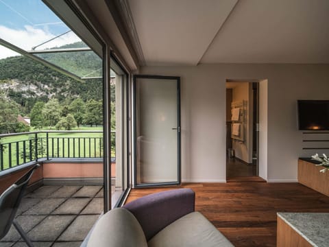 Modern, air-conditioned, Junior Suite, Balcony | Hypo-allergenic bedding, down comforters, in-room safe, desk