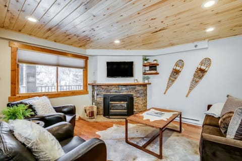 Living room w/TV and fireplace