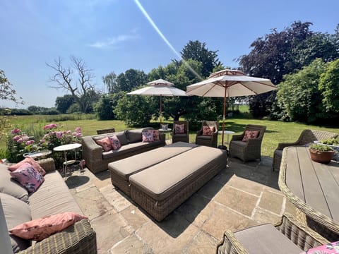 Garden Terrace off Drawing Room French Doors - south facing over grounds 