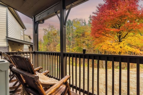 Start your morning rocking gently on the porch, wrapped in a soft blanket with coffee in hand, as golden leaves frame the rolling peekaboo mountain view. The world feels still here just you, the crisp air, and the whisper of the trees.