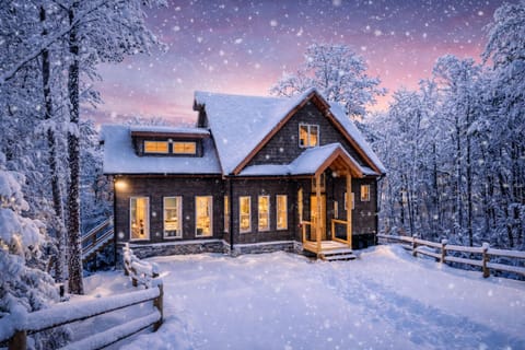 The lodge is a true Winter Wonderland in the Snow!