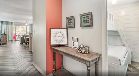 As you enter the condo, you will see the bunk room to the right