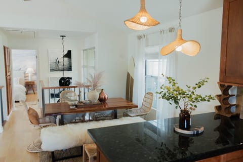 Unique architecture for this town home creates an memorable stay