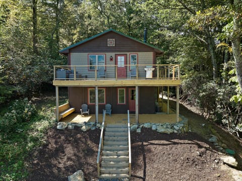 The front of our beautiful, newly renovated cabin. You won't believe the views!