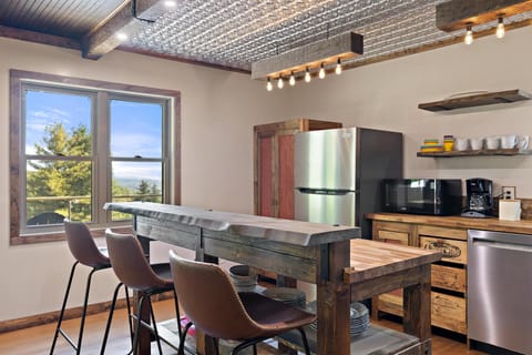 We leave you coffee, filters, s'mores stuff, and ALL of the supplies!