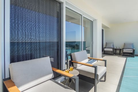 The patio offers ample seating with lots of shade coverage for morning coffee or afternoon cocktails listening to the waves.