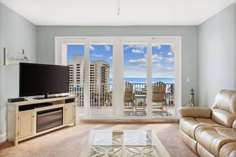 Living Area with Gulf Views, Private Balcony Access and Flat Screen TV