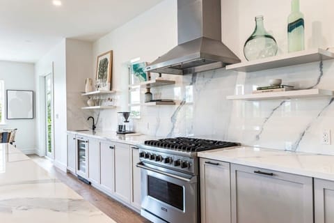 Granite countertops in the gourmet kitchen