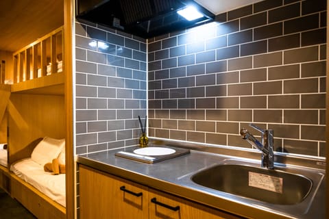 Basic Apartment | Private kitchen | Fridge, microwave, stovetop, electric kettle