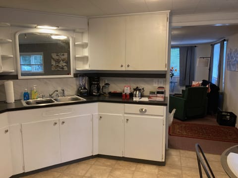 Coffee Bar is right of the sink. Try Italian, French or Northwest brewing!