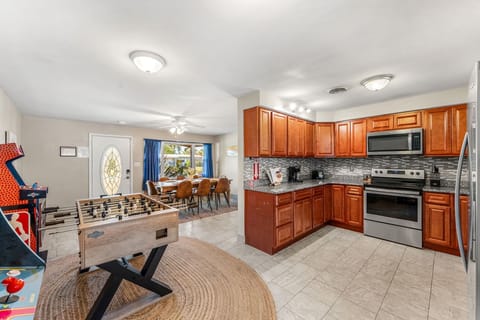 Cook up something tasty or kick off a foosball showdown—this space blends fun and function.