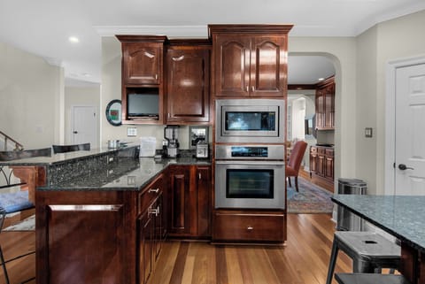 Kitchen with stainless steel appliances