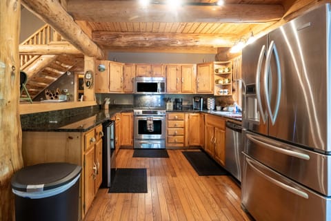 Stocked kitchen with all the basics and more! Including a wine fridge!