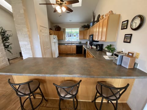 Large breakfast bar with seating