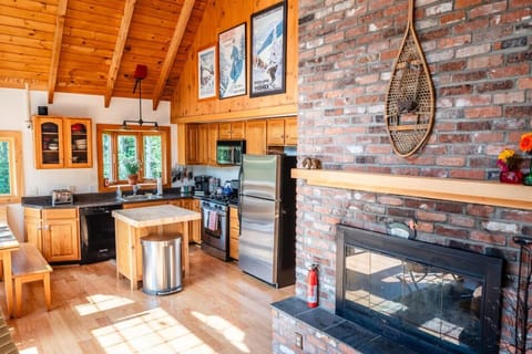 Fireplace on the main floor, perfect for chilly evenings.