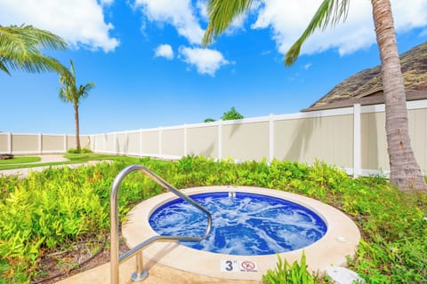 Unwind in the hot tub after a day of island adventures