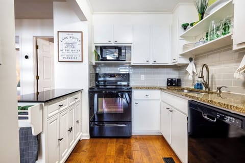 Full kitchen stocked with everything we could think of