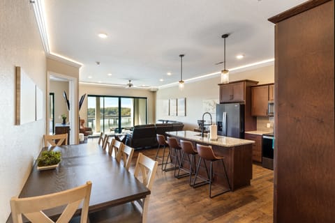 Open concept design from the dining to kitchen to living as you enter the unit.