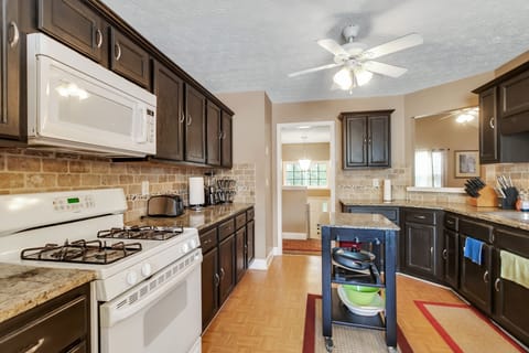 Indoors, Kitchen, Microwave, Oven, Ceiling Fan