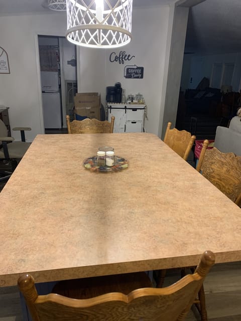 Large eatin Kitch island with chairs for dining amd Coffee bar