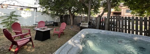 Our property is a true escape with a hot tub, firepit, outdoor seating, and a BBQ grill – the ultimate recipe for a perfect getaway!