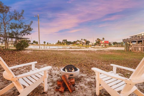 Relax fireside while watching sunset