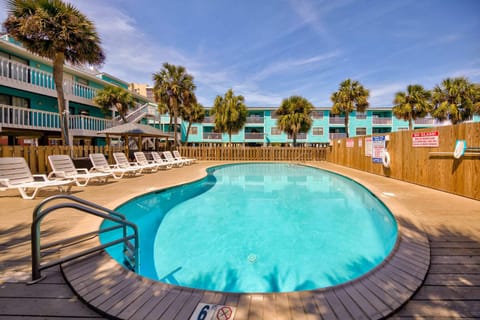 One of two outdoor pools.