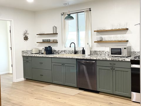 The kitchen is stocked with everything needed to cook your favorite group meal!