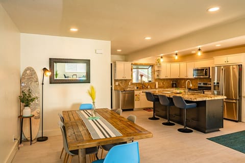 Dining table for eight — perfect for family meals or game time.