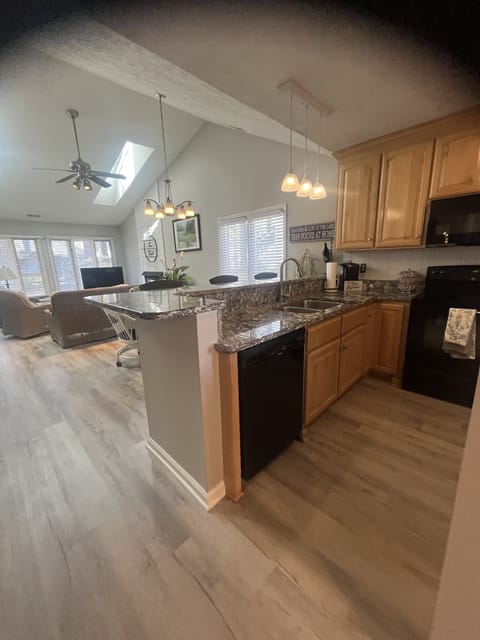 OPEN FLOOR PLAN:   Kitchen and Dining to Living Room