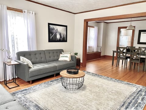 Living room and dining room