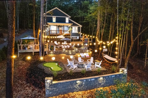 Twilight view of our beautiful outdoor space