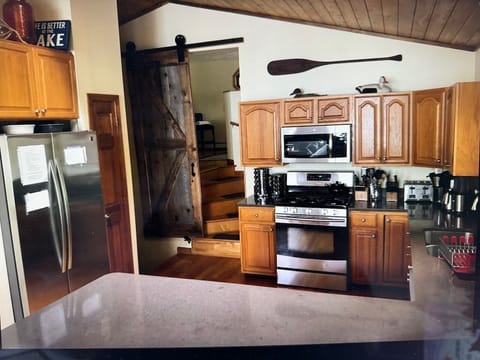 Fully appointed kitchen with lake view