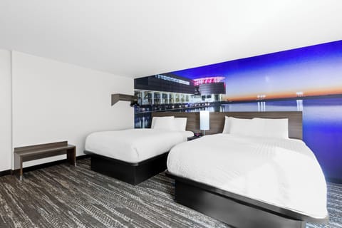 Senior Room, 2 Queen Beds, Accessible, Non Smoking | Premium bedding, down comforters, pillowtop beds, laptop workspace