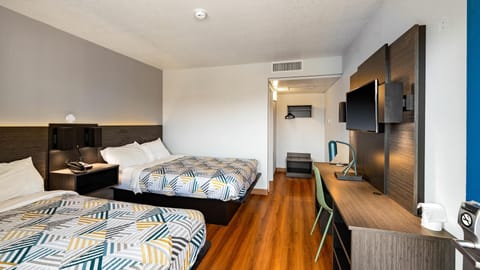 Standard Room, 2 Double Beds, Non Smoking | Desk, free WiFi, bed sheets