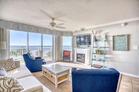 Living Room with Balcony Ocean Front View 